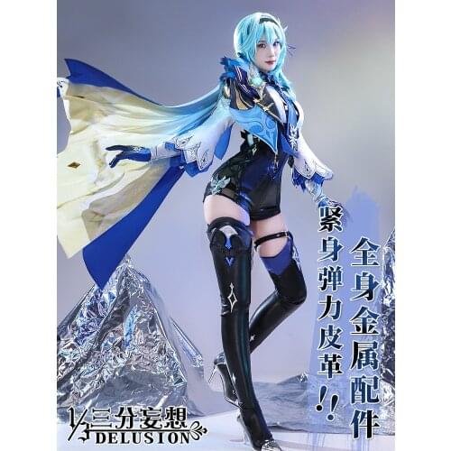 Hot Game Genshin Impact Eula Cosplay Costume Amine Costume For Women Custom-made Sizes S-XL 2021 New