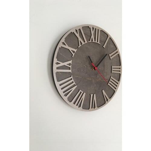 North Designed the Gordian Silver Roman Decorative Wall Clock 30 Cm