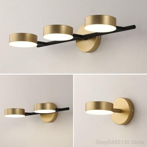 Modern Simple Golden Wall Lamp Creative Personality Bathroom Mirror Cabinet Special Dressing Table Bedroom Living Room Lighting