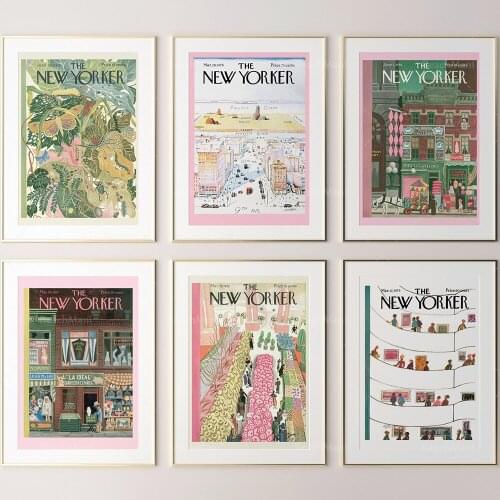 The New Yorker Magazine Vintage Multi-Pack Printed Posters, Retro, Vintage Art, Gallery Wall, Magazine Prints 1950s, 1920s