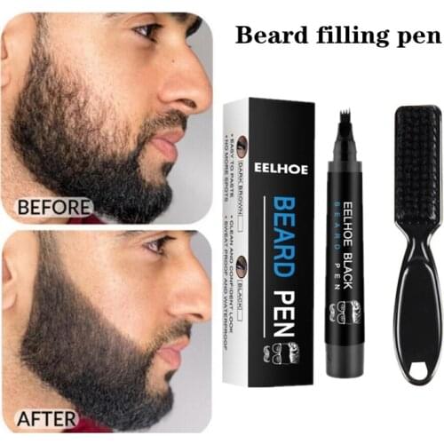Four-prong Waterproof Beard Pen Beard Growth spray Oil Beard Brush Filler Pencil Fast Growing Beard Mustache Repair Moustache