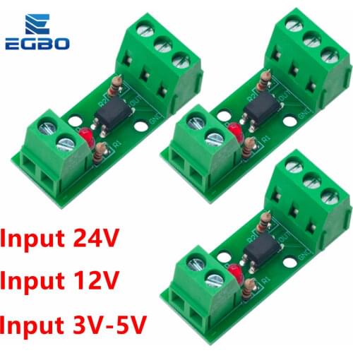 1 Channel Way Optocoupler Isolation Module PC817 EL817 3V-5V 12V 24V Photoelectric Isolator Rail Holder PLC Drive Motor Board