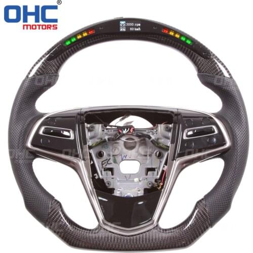 100% Real Carbon Fiber LED racing steering wheel compatible for Cadi-lac ATS