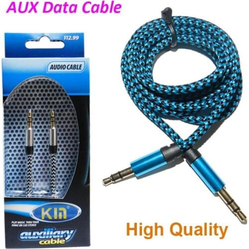 200pcs Car Aux Cord 1m Nylon Jack Audio Cable 3.5 mm to 3.5mm Aux Cable Male to Male Cloth Audio Aux Cable for iphone speaker