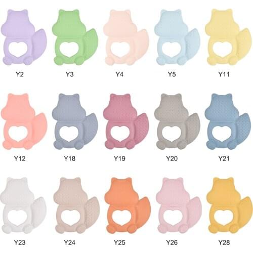 1pc Cat Silicone Teether Food Grade Cartoon Teether Nursing Gift BPA Free DIY Baby Teething Teether Toy Accessories Ring