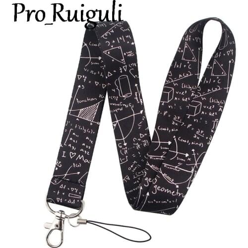 30pcs Mathematics Physical world Paper Plane Funny art Lanyard Neck Key Strap for Phone Keys ID Card Cartoon webbings ribbons