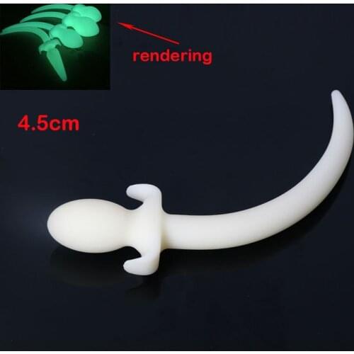 4.5cm Handmade Luminous Silicone Dog Slave Tails Anal Plug Butt Plug For Anal Sex Toys Role Play Sex Products For Couple