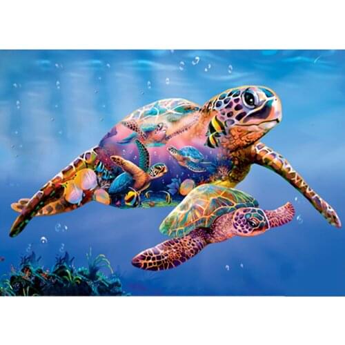 Kexinzu Diamond Painting Cross Stitch"sea turtle family"5D DIY Diamond Embroidery Full Square/round Rhinestone Of Picture Y45454