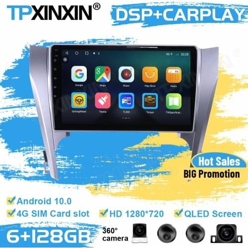 360 Cameras Car Radio Stereo Receiver Android 10 For Toyota Camry 2012 2013 2014 2015 GPS Player Navigation Auto Audio Head Unit