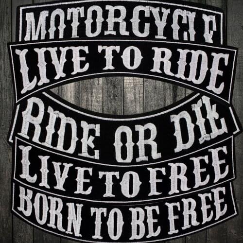 Biker Patch for Jacket Backing Punk Motorcycle Embroidery Skeleton Biker Badge English alphabet Patch Garment Accessory