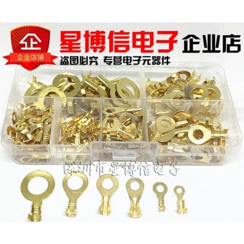 Free shiiping 150PCS DJ431 round terminal block O-type lug Round connector Wiring nose copper nose Combination set