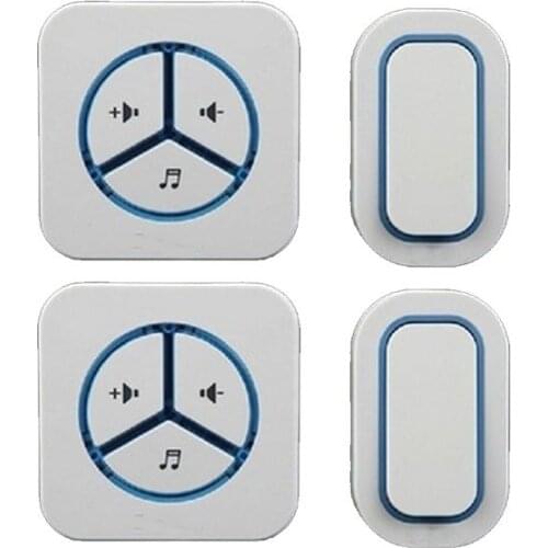2 emitters+2 receivers doorbell Waterproof 280m work wireless doorbell,wireless door chime,wireless bell, 48 melodies door bell