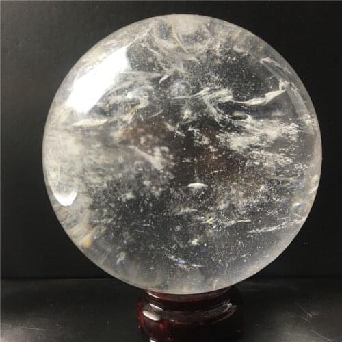 Big White Smelting Crystal Sphere Ball Quartz Fengshui Health Healing Home Decoration Lucky Gift Mineral Sample