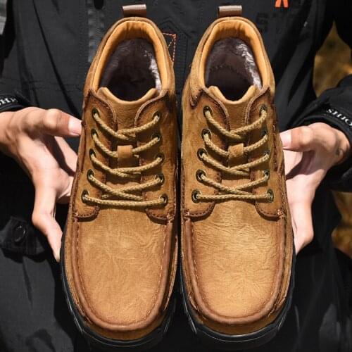 2020 brand fashion mens winter snow boots hiking outdoor sports super warm fur mens ankle boots non-slip mens casual shoes