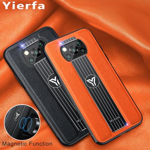 POCO X3 NFC Case Silicone Shockproof Bumper Metal Magnetic Leather Back Cover For Xiaomi Pocophone X3 nfc Xiomi X 3 Phone Cases