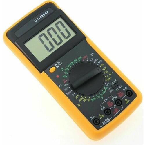 DT9205A Professional LCD Digital Multimeter Electric Handheld Ammeter Voltmeter Resistance Capacitance Tester AC DC