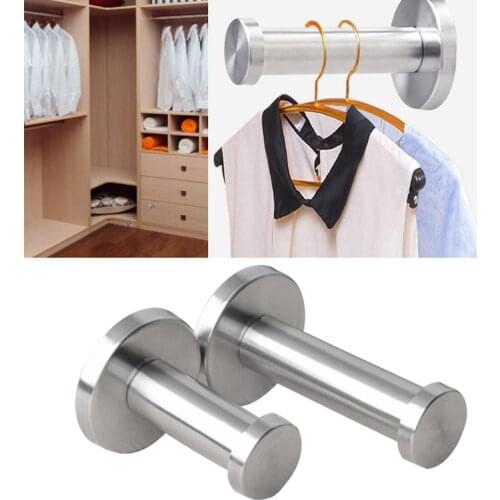Cylinder Strong Silver Towel Hook Robe Stainless Steel Wall Mount Coat Bathroom Utility