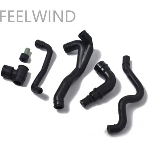 FEELWIND 6Pcs Set Of Engine Crankcase Eynchronous Hose For VW Jetta Golf MK4 1997-2006 For Audi A3 A4 1998-2006 06A103221AF