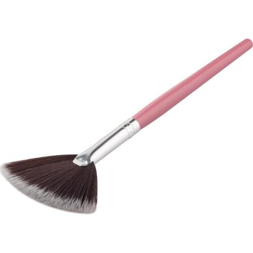GUJHUI 1Pcs Facial Brush Fan Shape Makeup Brush for Powder Blush High Quality Cosmetic Brush for Makeup Foundation