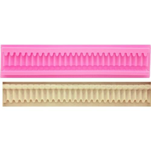 M1040 Home Cake Folded Lace Border cake Decoration tools Mold Cake Side Decorating Stencils curtain Fondant moulds