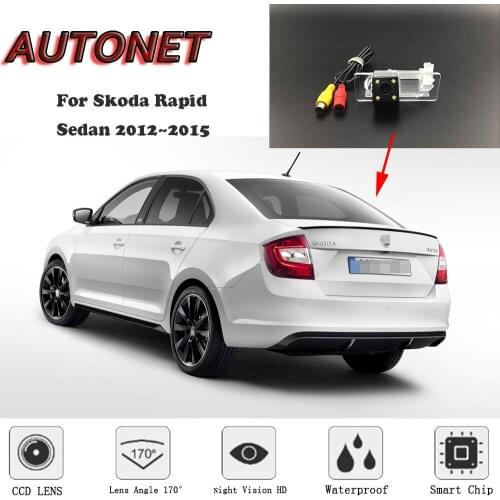 AUTONET Backup Rear View camera For Skoda Rapid Sedan 2012~2015 HD/CCD Night Vision/license plate camera