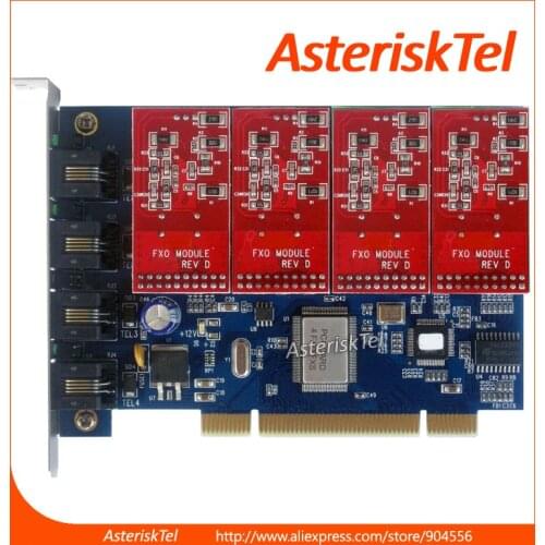 TDM400P Asterisk card with 4 FXS/FXO Modules,Asterisk Card For Asterisk Issabel FreePBX Supports Digium Sangoma Card