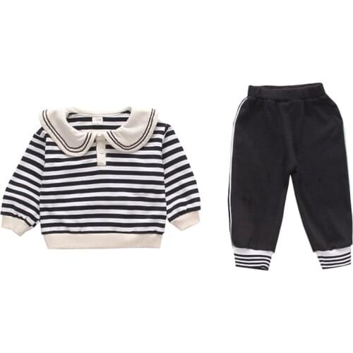 Kids Clothing sets for Girls Baby Clothes Striped New 2021 Good Quality Autumn Spring Tops Pant Suits Long Sleeve
