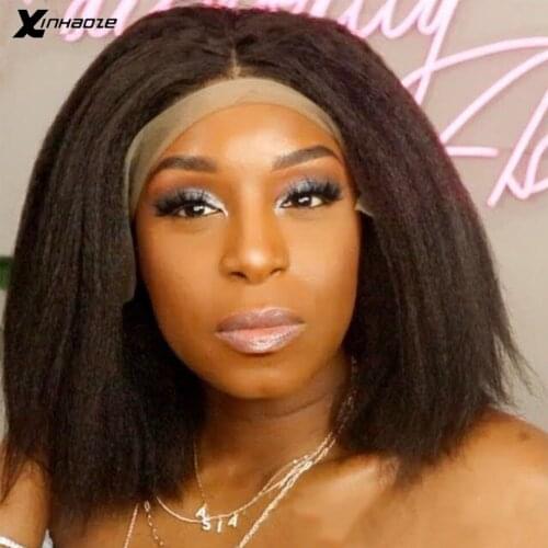 Short Bob Wig Lace Front Human Hair Wigs For Black Women Afro Kinky Straight Brazilian Swiss Lace Natural Remy Hair Pre Plucked