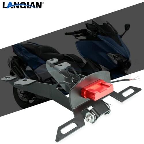 For Yamaha TMAX 530 Motorcycle License Plate Bracket Holder With LED Light TMAX 530 T MAX 530 2017 2018 Accessories
