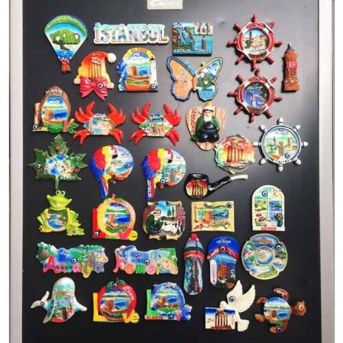 Magnetic Refrigerator Pastes Turkeys 3D Landscape Fridge Magnets Tourism Souvenir Hand Painted Decorative Craft Home Decor Gift