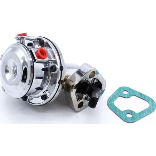 Mechanical Fuel Pump for Chevy SB 262-400,V8 Engine,6 PSI 1/4 NPT Inlet/Outlet Chrome
