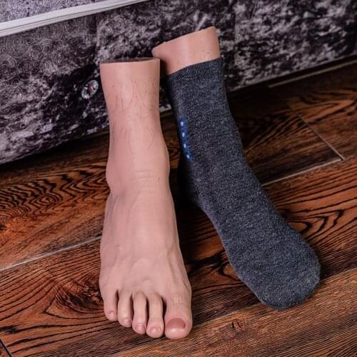 KnowU Male Foot Model 3D Flexible 1:1 Adult Mannequin Fake Foot Skin Texture Display Model
