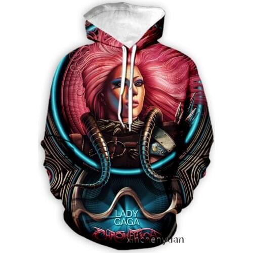 Xinchenyuan New Men/Women 3D Printed Hoodie Lady gaga Long Sleeve Fashion Sweatshirt Hoodies Men Sport Pullover Tops A26
