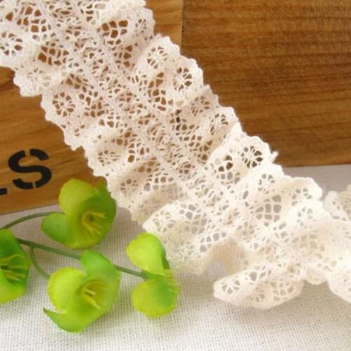 New Arrival Sewing Supplies Bilateral Stretched Cotton Lace 3cm Width Off White Crochet Cotton lace Fabric for Women Socks