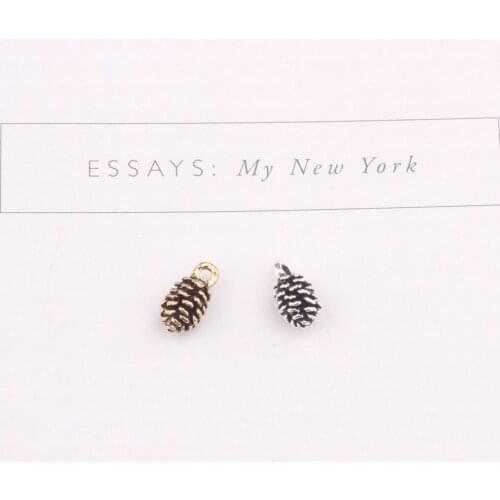 New Style 100pcs/lot Alloy Ancient Cartoon 3D Small Pine cones Shape Metal Fruit Charms Diy Jewelry Pendants accessory