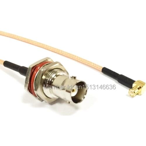 New BNC Female Jack To MCX Male Plug Right Angle RG316 Cable 15CM 6" Adapter for WIFI antenna