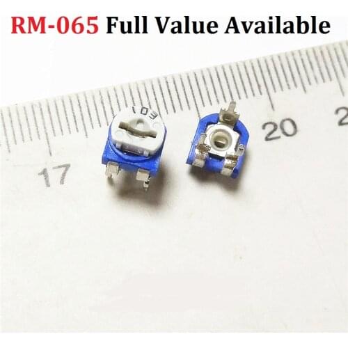 20pcs RM-065-103 10K 1K 2K 5K 20K 50K 100K 200K 500K 1M 100R 200R 500R RM065 Trimpot Trimmer Potentiometer adjustable Resistor