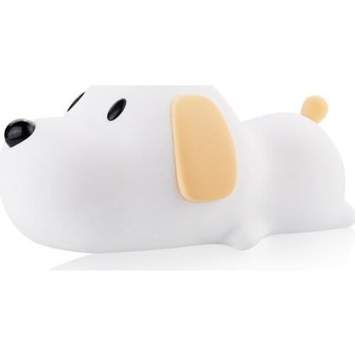 Rambery Cute Puppy Dog Night Light for Kids Silicone LED night lamp for Babies with Sensitive Touch Control USB Rechargeable