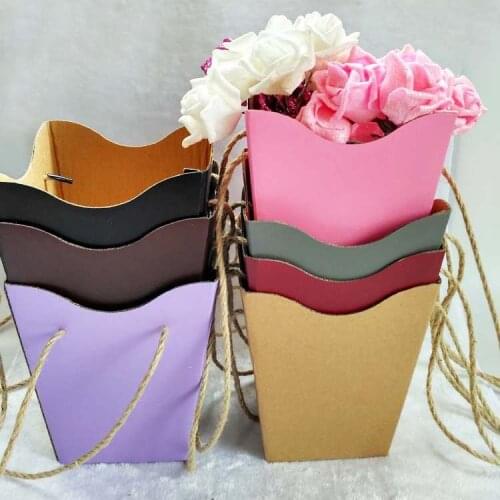 Foldable Flower Box Packaging Flower Basket Gifts Folding Paper Box Florist Supplies Rose bouquet gift packaging Boxes
