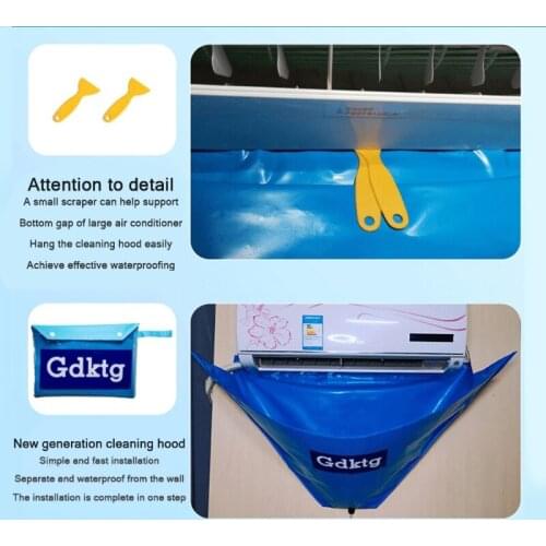 Air Conditioner Cleaning Cover with Water Pipe Protection Dust Washing Bag Tools for Wall Mounted Air Conditioner Below 1.5P