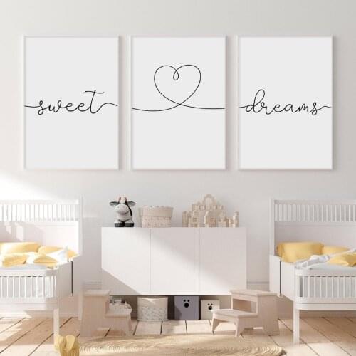 Warm and Sweet Dreams Minimalism Style Wall Art Prints Poster Pictures for Bedroom Decoration Room Decoration Kid Gift No Frame