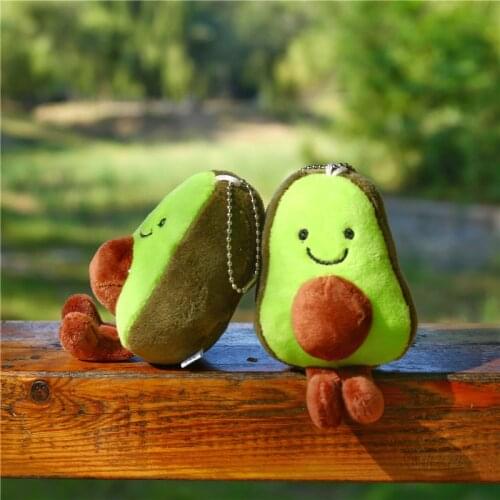 1PC Avocado Keychain Fruits Stuffed Plush Toy Filled Doll Key ring Cushion Pillow Child Gift Girl Baby Girl Women Bag Pendant