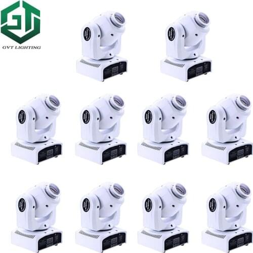 10pcs/lot Pocket Spot Gobo Mini Moving Led Head Light white housing 30W with 9/11 Channel 8 Gobos Effect for Party Disco DJ Show