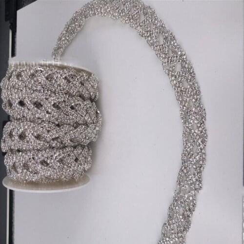 10Yards Wedding Bridal Rhinestone Chain Crystal Ribbon Sparkle Diamante Trimming Trim DIY Crafts New Arrival