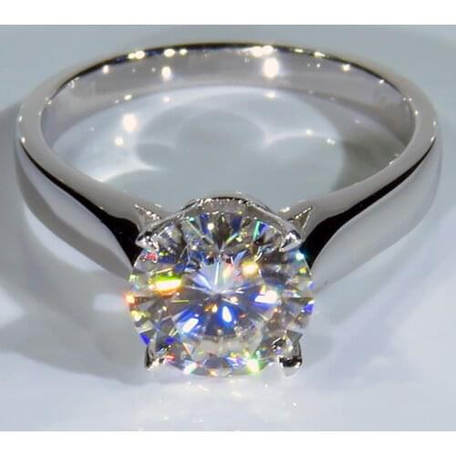 10K Au417 White Gold Women Ring Moissanite Diamonds 1 2 3 4 5 Carat Round Classic Wedding Party Engagement Anniversary Ring