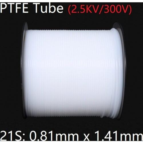 21S 0.81mm x 1.41mm PTFE Tube F46 Insulated Capillary Heat Protector Transmit Hose Rigid Temperature Corrosion Resistance 600V