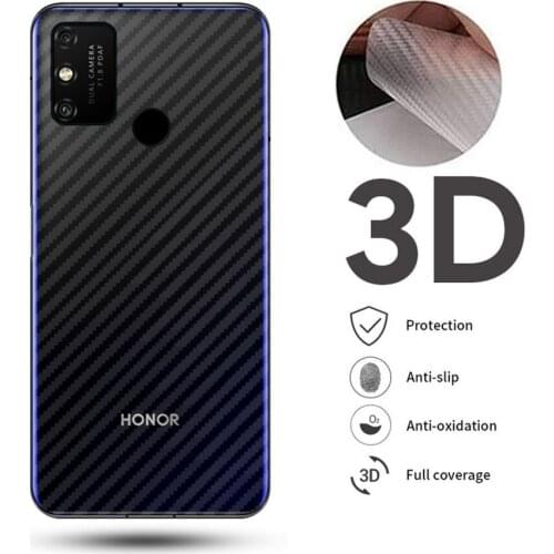3D Transparent Carbon Fiber Sticker Film For Huawei Honor 20 9A 30 Pro 9X 10 8X 9A 8A V30 9X Premium Back Screen Protector
