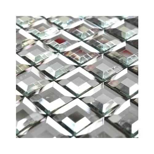 5 edges beveled Crystal 30 mm Diamond Mirror Glass Mosaic Tiles for Bar hall showroom wall KTV Display cabinet DIY decorate
