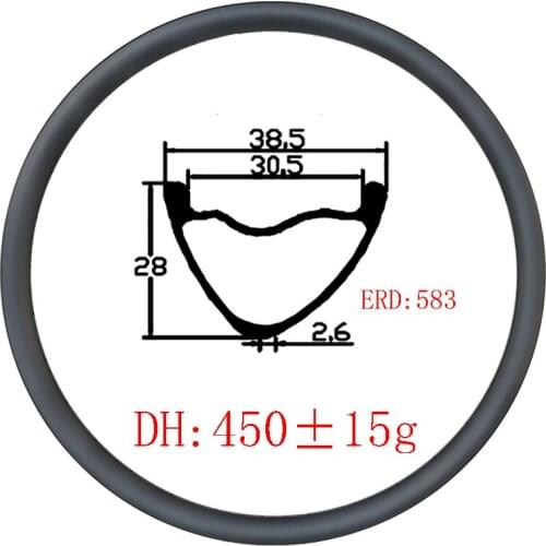 29er MTB DH asymmetry Hookless Tubeless Disc brake 38mm wide 28mm deep carbon rim DownHill Matte Glossy 29inch wheel 24H 28H 32H