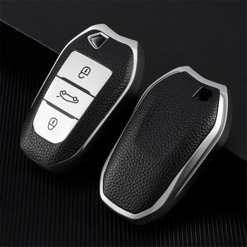 TPU Leather Car Key Case Cover For Peugeot 107 206 207 208 2008 308 sw 307 3008 301 407 508 5008 Rifter Key Shell Accessories